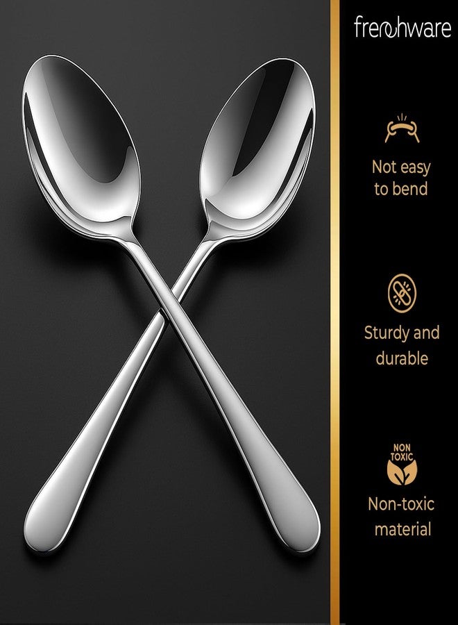 أدوات فرنسية طقم ملاعق فرنسية (12 ملعقة فضية من الفولاذ المقاوم للصدأ)، مصنوعة من مواد آمنة غذائيًا بنسبة 100%، غير سامة، مقاومة للصدأ، آمنة للغسل في غسالة الأطباق، طقم هدايا مثالي لجميع المناسبات - Image 5